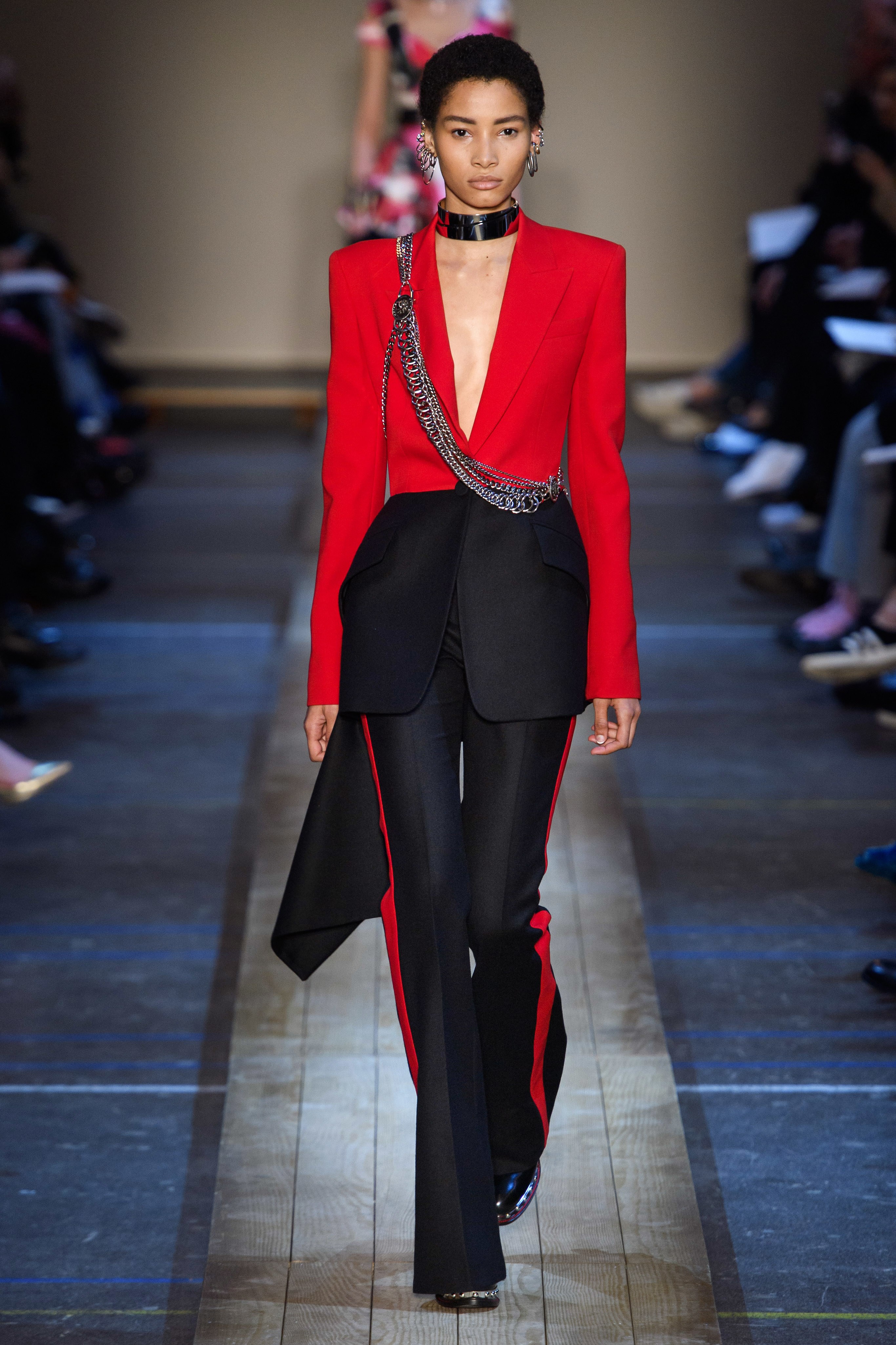 alexander mcqueen red suit