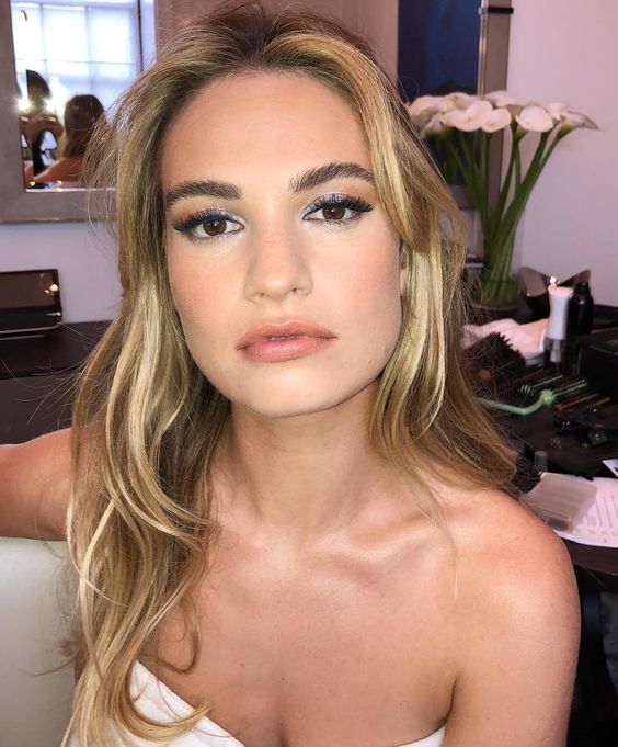 Get The Look: Lily James' Ice Princess Beauty At The 'Mamma Mia